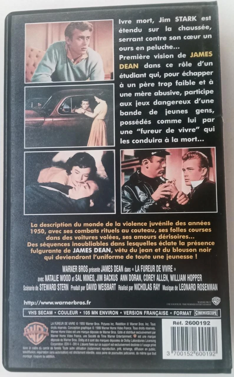 VHS La Fureur de vivre – James Dean, Natalie Wood – photo 4